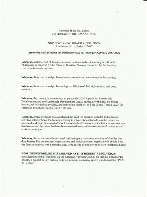 2017 BOARD RESOLUTIONS .